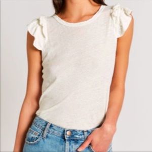 Current/Elliott double ruffle muscle star white